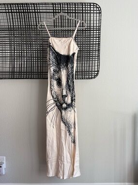 Anthropologie Conditions Apply Chloe cat Maxi Slip Dress